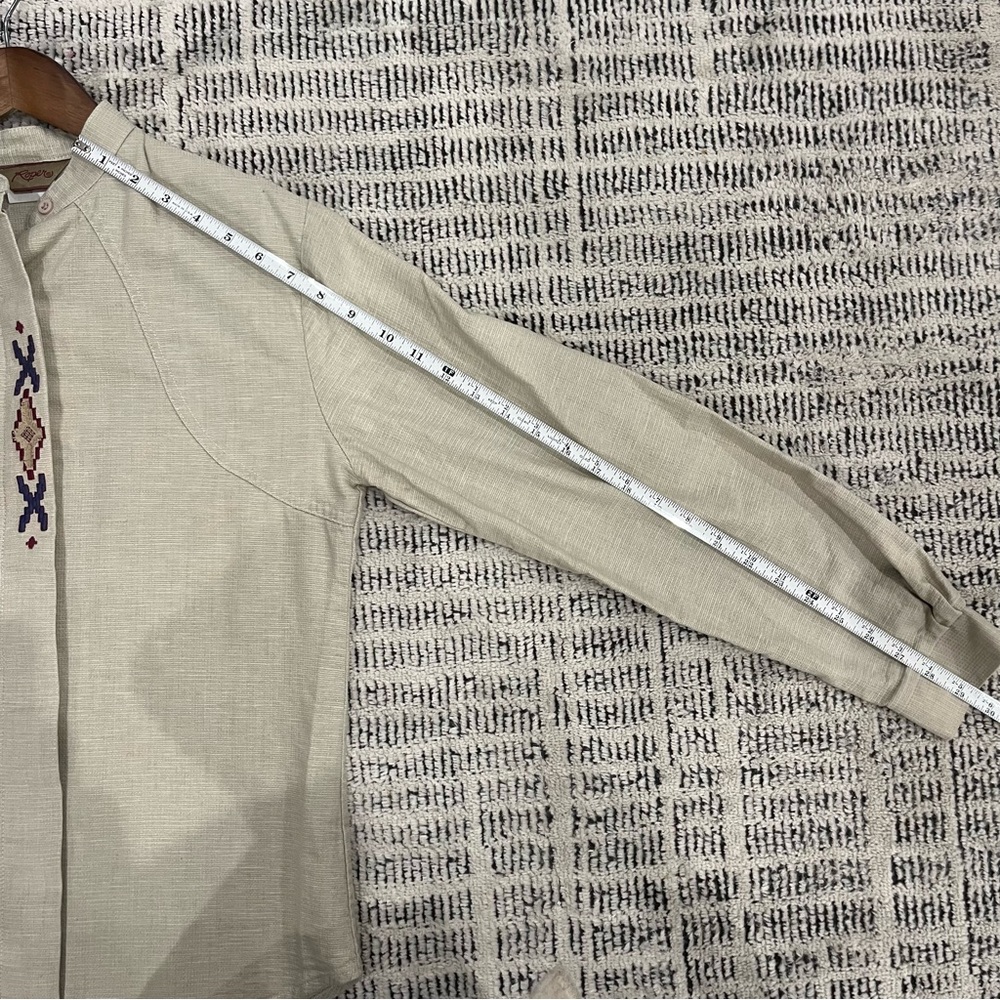 Roper Southwest Embroidered Button-Down Long Sleeve Tan Western | women’s S - Picture 9 of 11